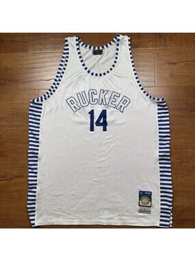 Stall & Dean Rucker Basketball Jersey Men 58 White #14 Holcombe Harlem NYC Retro